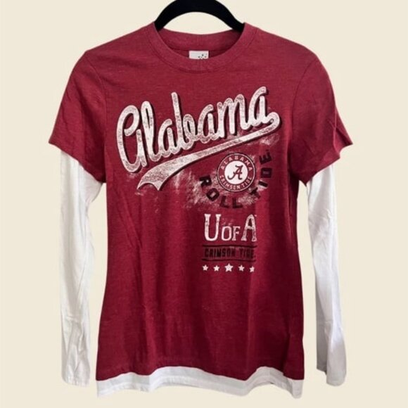 Creative Apparel Alabama Crimson Tide Layered Long Sleeve Shirt Size S - Picture 1 of 3